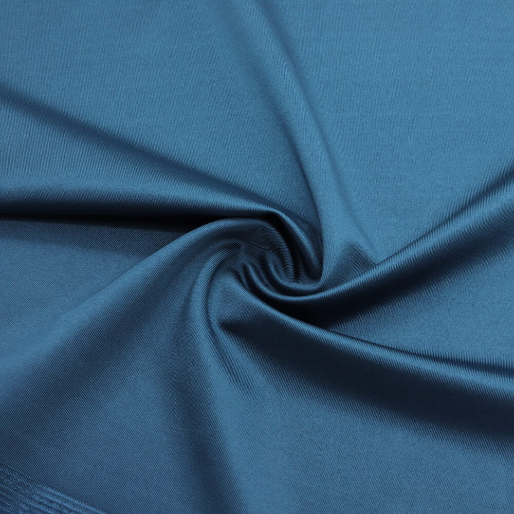 tissu lycra effet satiné bleu pétrole
