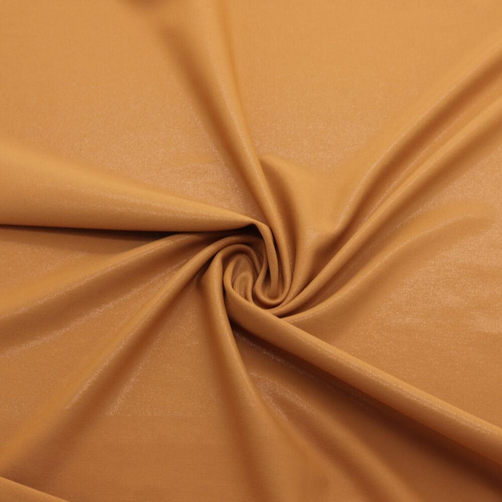 tissu lycra haute brillance caramel
