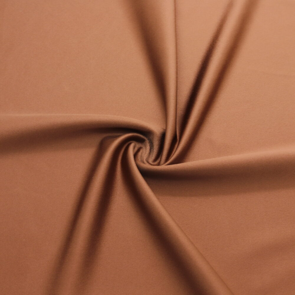 tissu lycra effet satiné marron cuivré