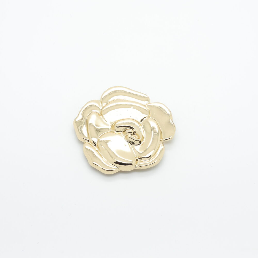 Boucle dorée rose épanouie, 5 x 5 cm, mercerie D'YRSAN