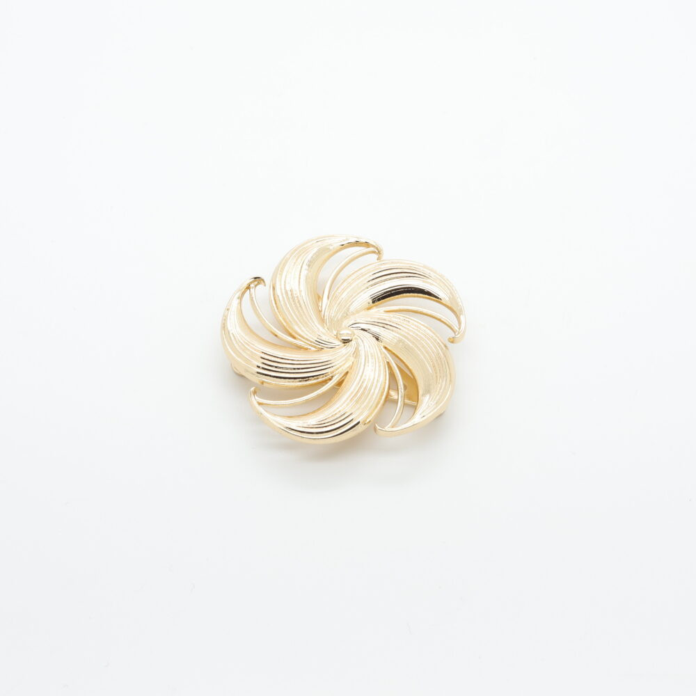 Ornement doré tourbillon strié, 5 x 5,5 cm, mercerie D'YRSAN