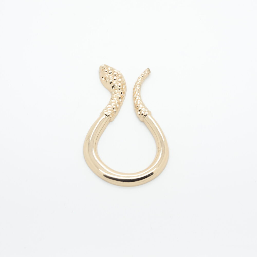 Boucle connecteur doré serpent lové