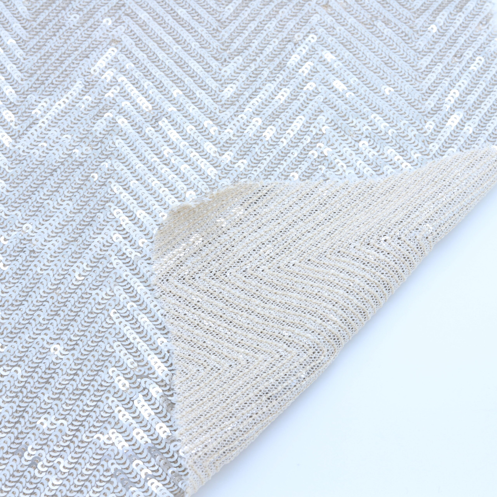 Champagne chevron sequin fabric · DY280 · D'YRSAN