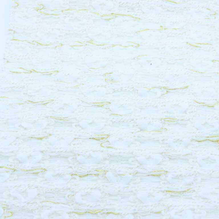 Tissu tweed bouclette lurex Écru