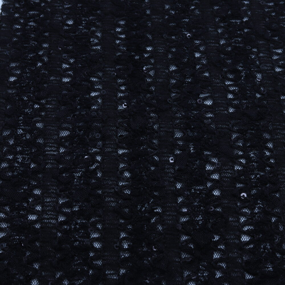 Tissu maille ajourée pailletée Noir, mercerie D'YRSAN