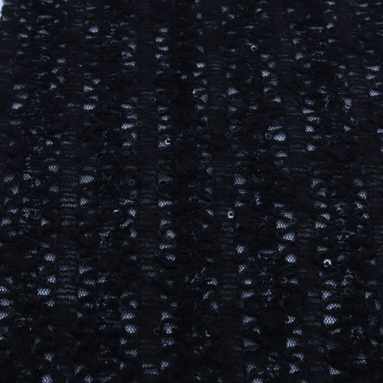 Tissu maille ajourée pailletée Noir