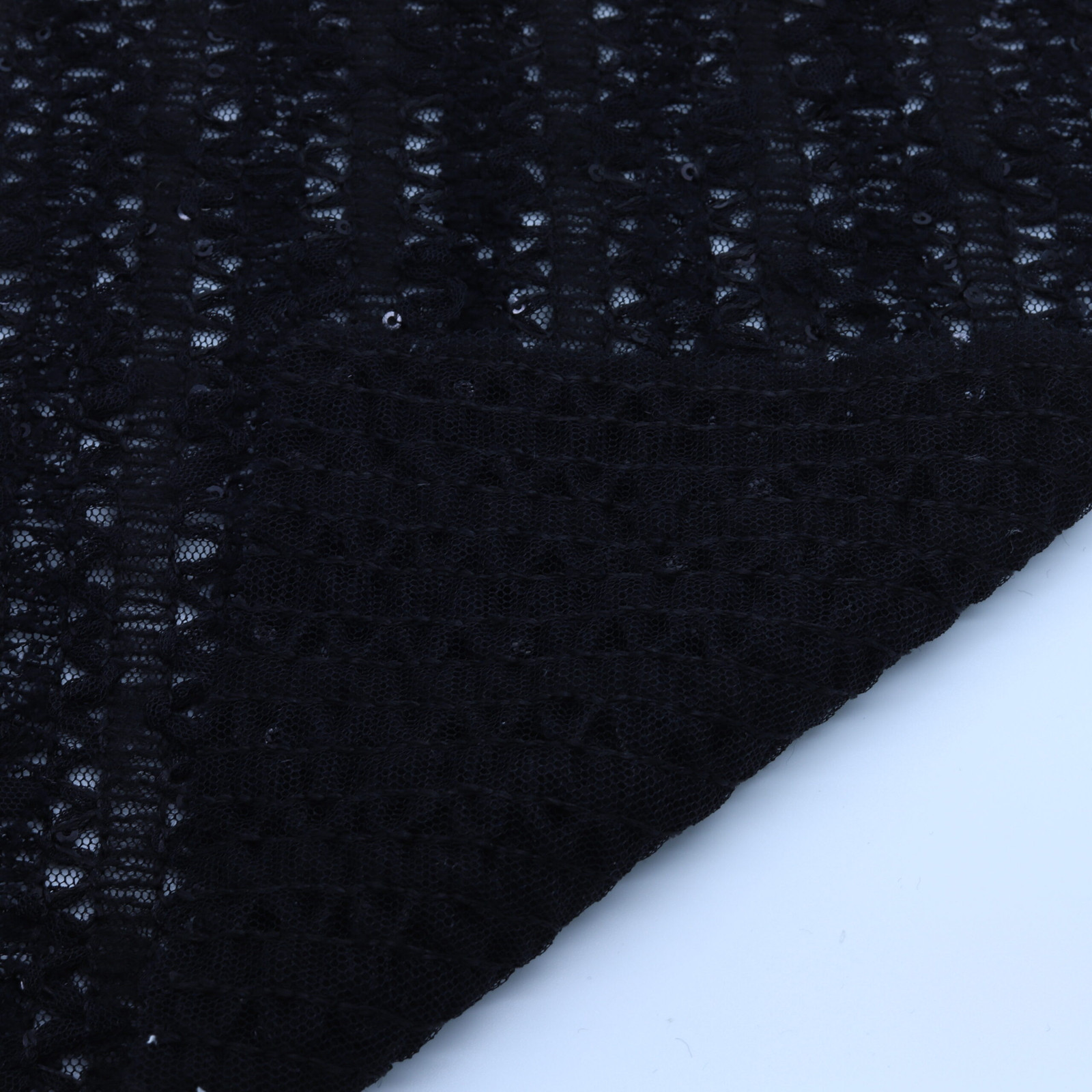 Black sequined openwork knit fabric · DY488 · D'YRSAN