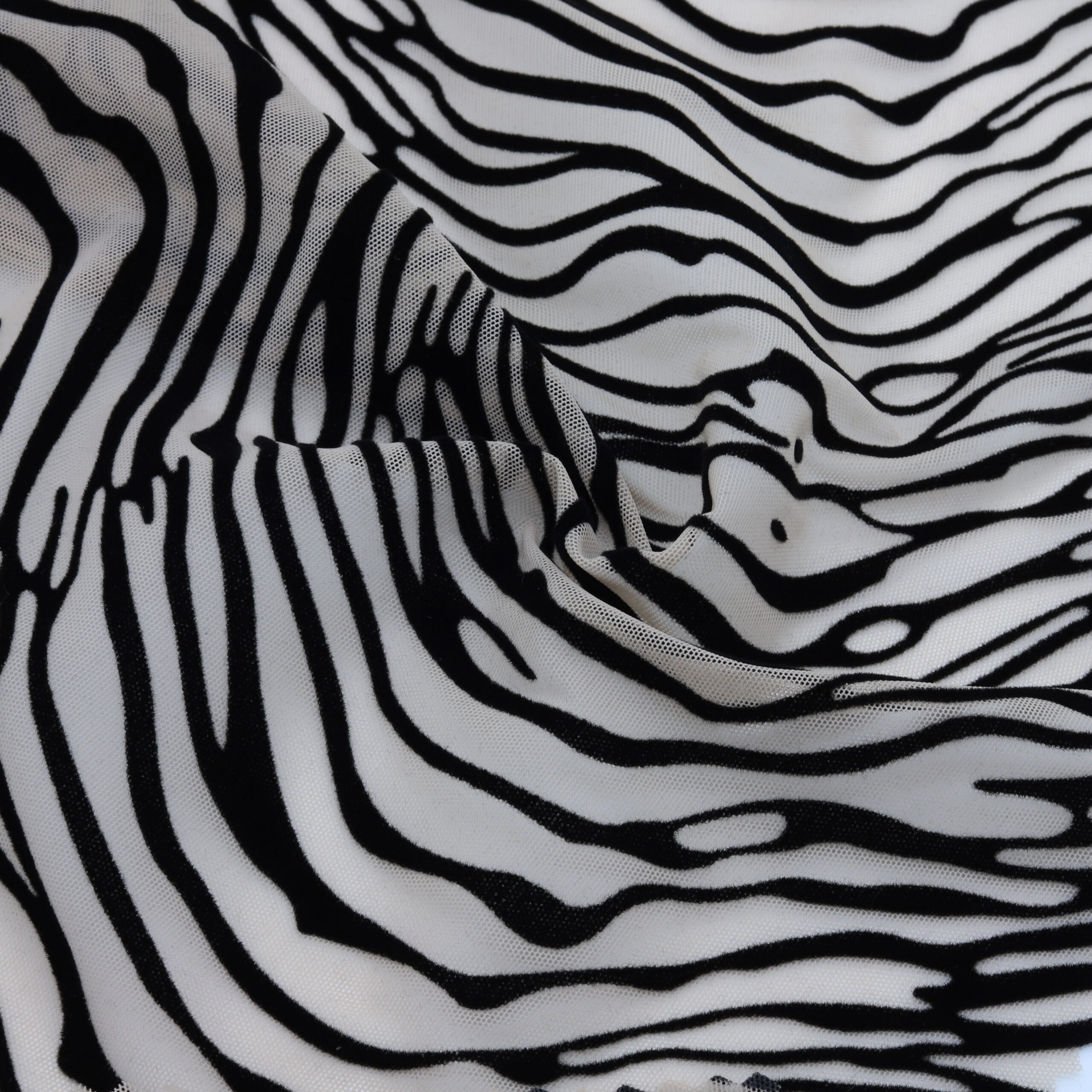 Nude and black zebra print flocked mesh fabric | D'YRSAN Nude and black zebra print flocked mesh fabric · DY68646 · D'YRSAN