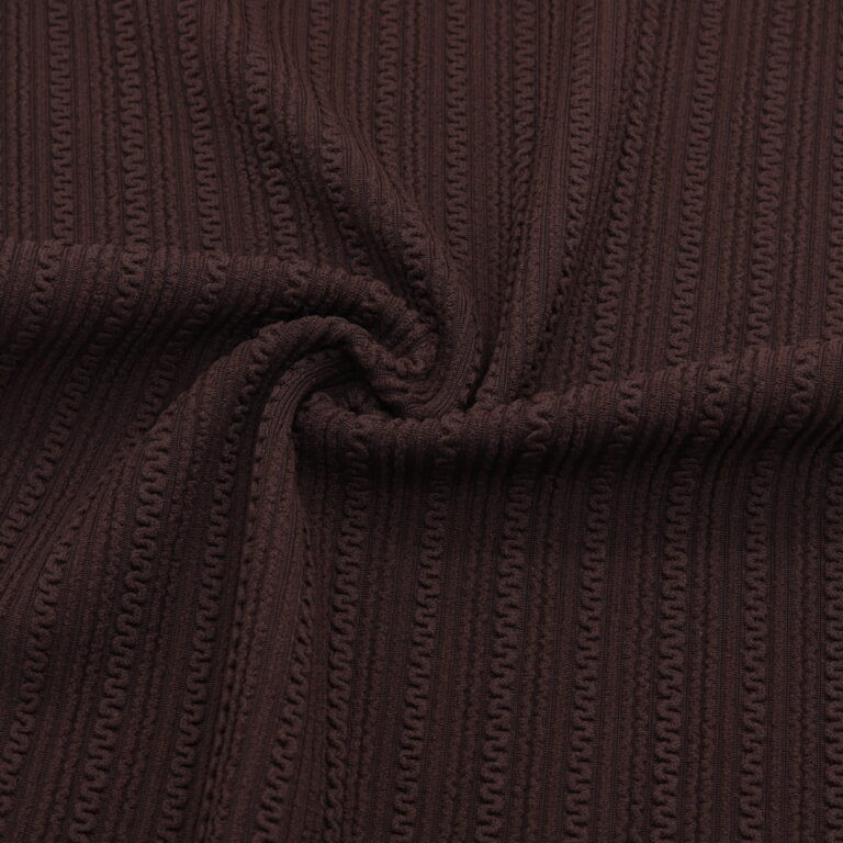 Tissu jacquard côtelé Chocolat