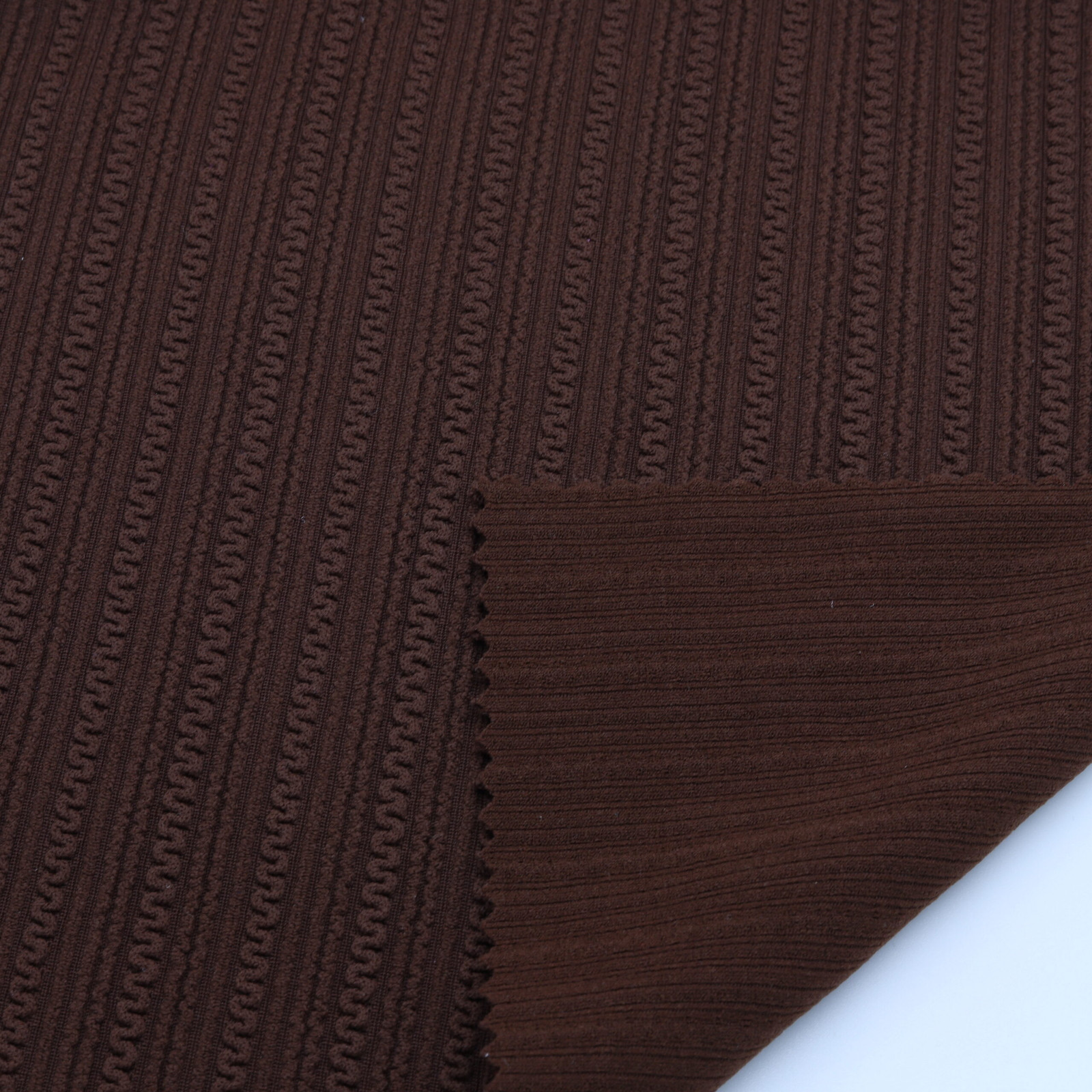 Tissu jacquard côtelé Chocolat · DY80186 · D'YRSAN